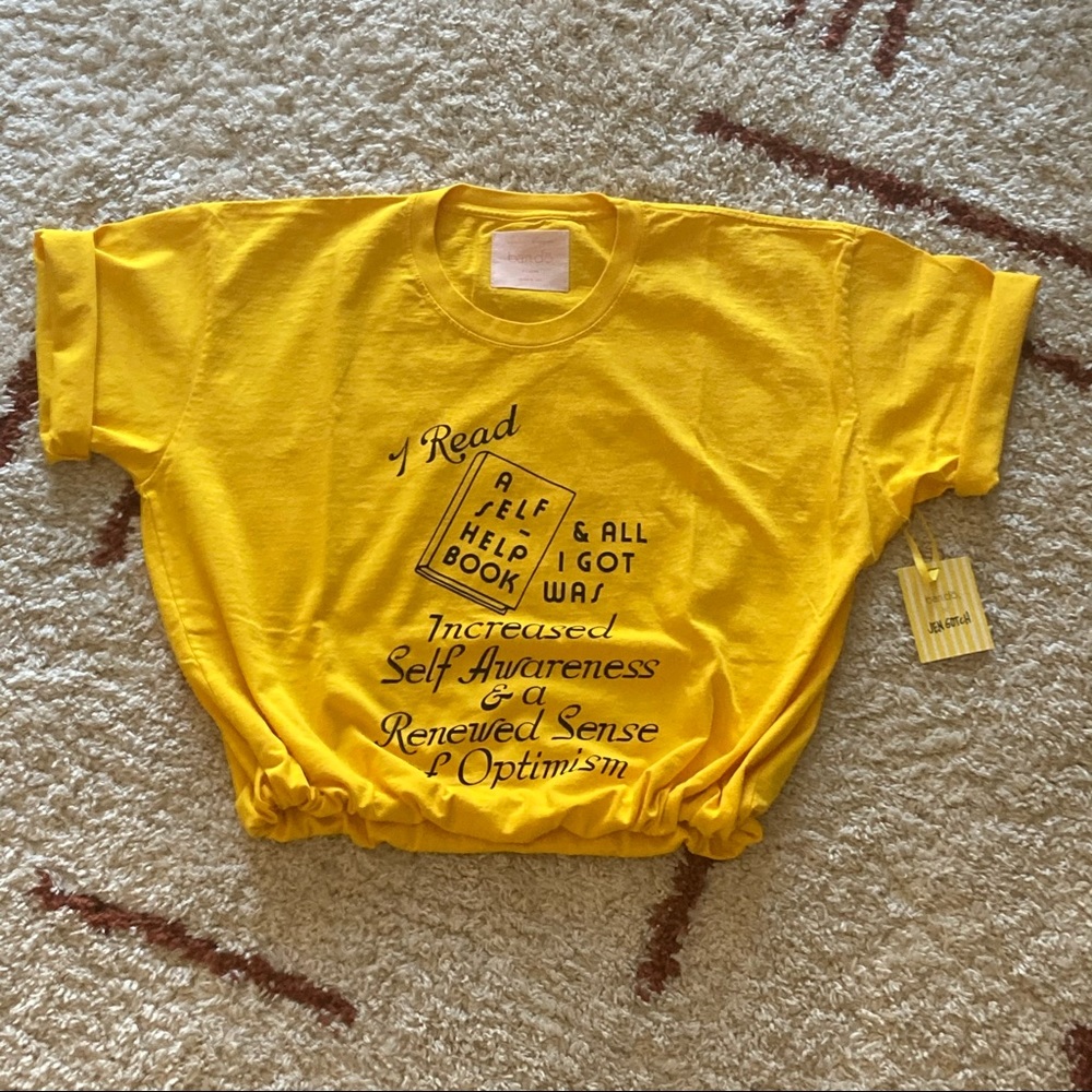 Ban.do Upside Tee Yellow Crop Top XL